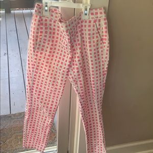 Pink and white summer jeans